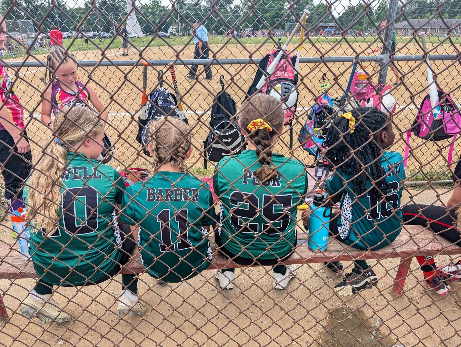 BCRL softball players in the dugout