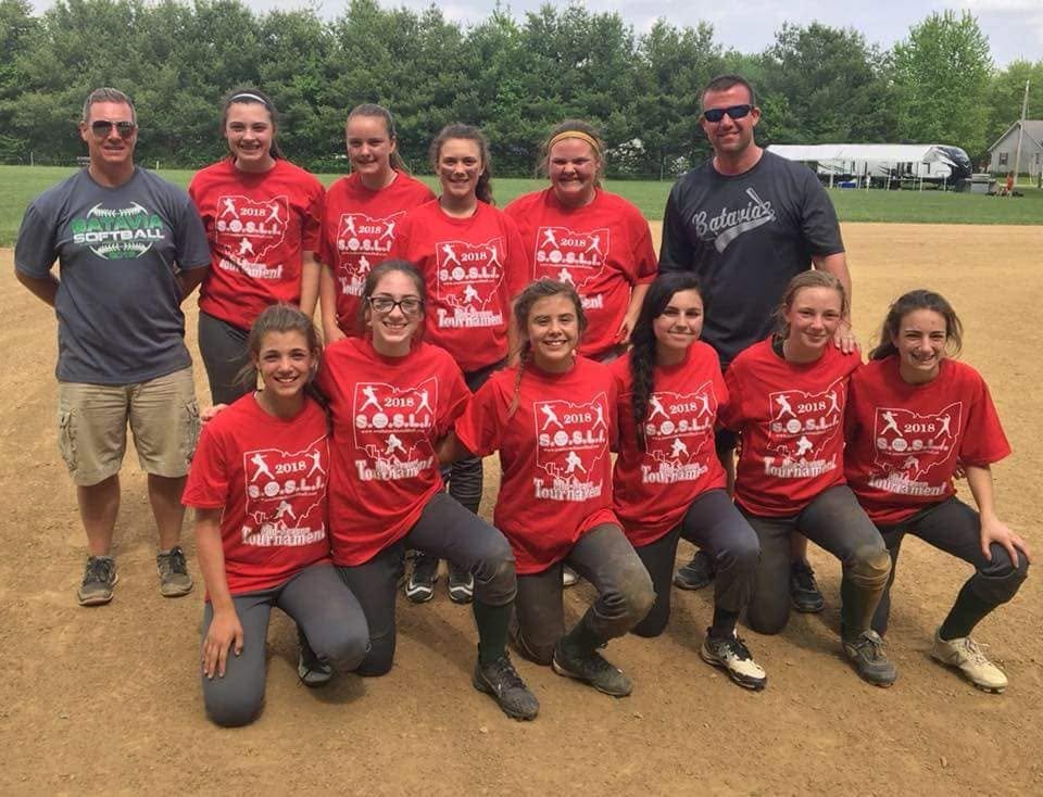 BCRL softball team in red shirts