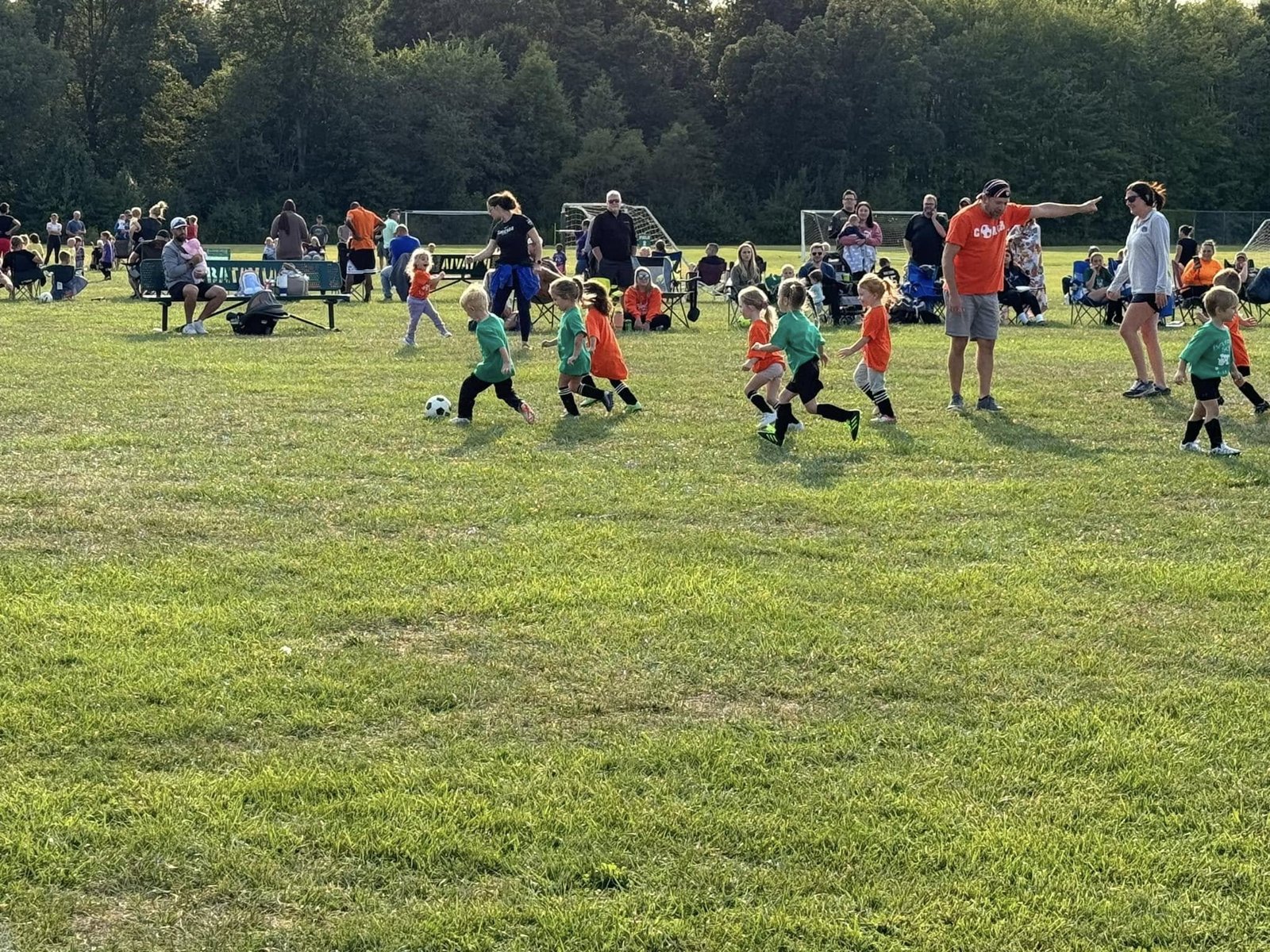Young BCRL soccer players during a game