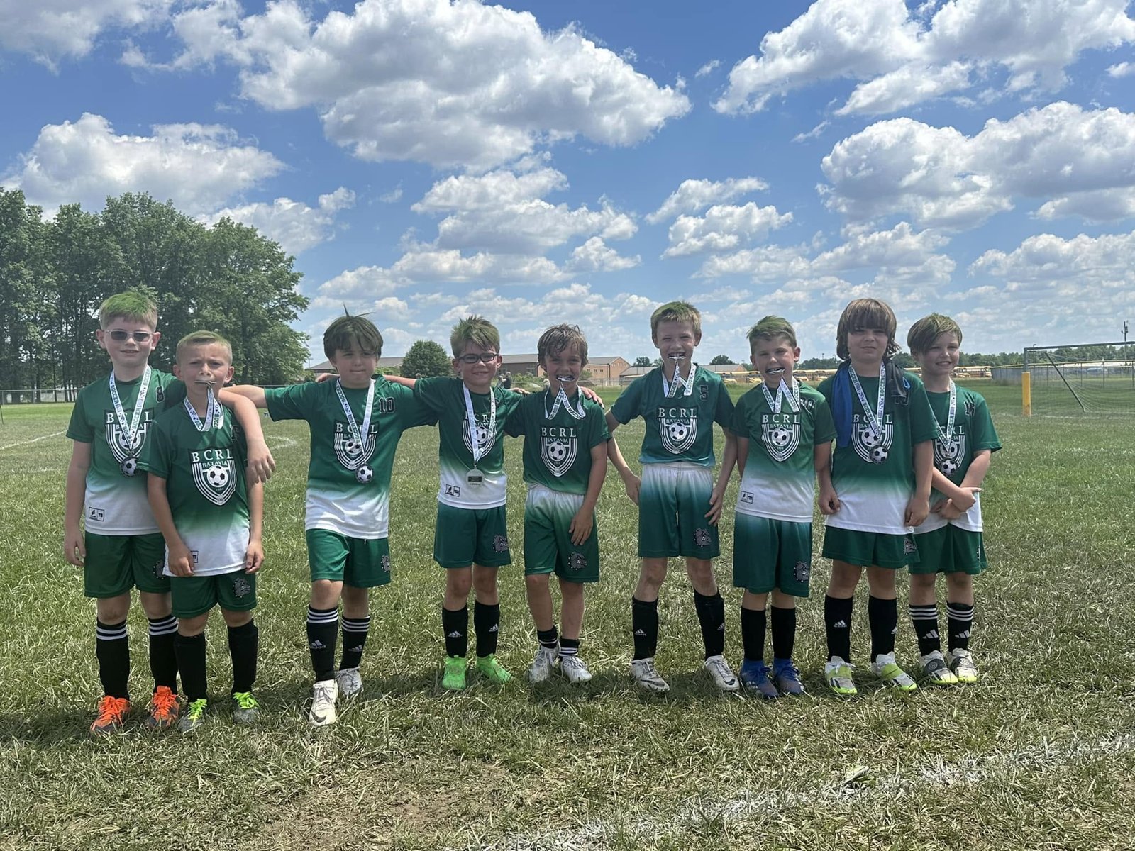 BCRL soccer team lined up on the field